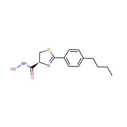 CCCCc1ccc(C2=N[C@@H](C(=O)NO)CO2)cc1 ZINC000013474887