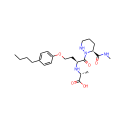 CCCCc1ccc(OCC[C@H](N[C@H](C)C(=O)O)C(=O)N2NCCC[C@H]2C(=O)NC)cc1 ZINC000029468640