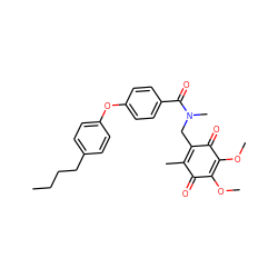 CCCCc1ccc(Oc2ccc(C(=O)N(C)CC3=C(C)C(=O)C(OC)=C(OC)C3=O)cc2)cc1 ZINC000103183373