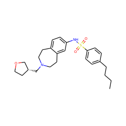 CCCCc1ccc(S(=O)(=O)Nc2ccc3c(c2)CCN(C[C@@H]2CCOC2)CC3)cc1 ZINC000049013947