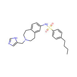 CCCCc1ccc(S(=O)(=O)Nc2ccc3c(c2)CCN(Cc2cnc[nH]2)CC3)cc1 ZINC000049089356