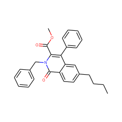 CCCCc1ccc2c(=O)n(Cc3ccccc3)c(C(=O)OC)c(-c3ccccc3)c2c1 ZINC000029063948