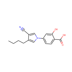 CCCCc1cn(-c2ccc(C(=O)O)c(O)c2)cc1C#N ZINC000200837334