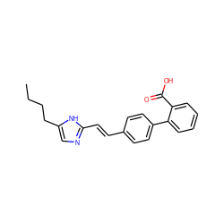 CCCCc1cnc(/C=C/c2ccc(-c3ccccc3C(=O)O)cc2)[nH]1 ZINC000049045859
