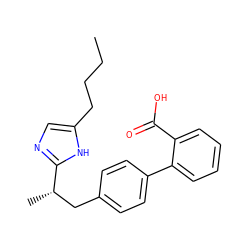 CCCCc1cnc([C@@H](C)Cc2ccc(-c3ccccc3C(=O)O)cc2)[nH]1 ZINC000049070606