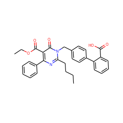 CCCCc1nc(-c2ccccc2)c(C(=O)OCC)c(=O)n1Cc1ccc(-c2ccccc2C(=O)O)cc1 ZINC000001533780