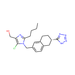 CCCCc1nc(CO)c(Cl)n1Cc1ccc2c(c1)CC[C@H](c1nnn[nH]1)C2 ZINC000013825392