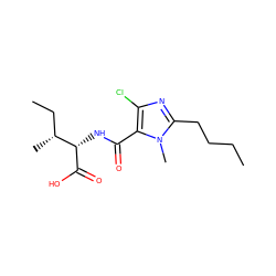 CCCCc1nc(Cl)c(C(=O)N[C@H](C(=O)O)[C@H](C)CC)n1C ZINC000473129458