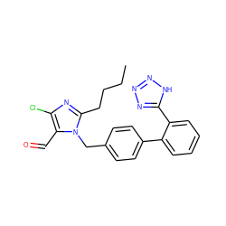 CCCCc1nc(Cl)c(C=O)n1Cc1ccc(-c2ccccc2-c2nnn[nH]2)cc1 ZINC000001552042