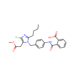 CCCCc1nc(Cl)c(CC(=O)OC)n1Cc1ccc(NC(=O)c2ccccc2C(=O)O)cc1 ZINC000001889710