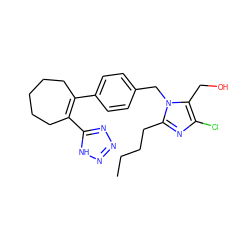 CCCCc1nc(Cl)c(CO)n1Cc1ccc(C2=C(c3nnn[nH]3)CCCCC2)cc1 ZINC000013725528