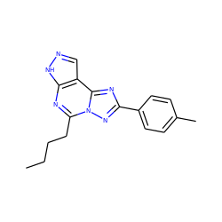 CCCCc1nc2[nH]ncc2c2nc(-c3ccc(C)cc3)nn12 ZINC000003945779