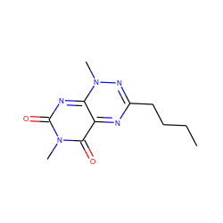 CCCCc1nc2c(=O)n(C)c(=O)nc-2n(C)n1 ZINC000006204317