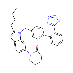 CCCCc1nc2ccc(N3CCCCC3=O)cc2n1Cc1ccc(-c2ccccc2-c2nnn[nH]2)cc1 ZINC000013732071