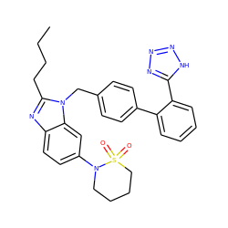 CCCCc1nc2ccc(N3CCCCS3(=O)=O)cc2n1Cc1ccc(-c2ccccc2-c2nnn[nH]2)cc1 ZINC000027330015