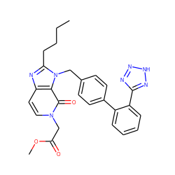 CCCCc1nc2ccn(CC(=O)OC)c(=O)c2n1Cc1ccc(-c2ccccc2-c2nn[nH]n2)cc1 ZINC000013736756