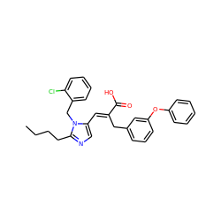 CCCCc1ncc(/C=C(\Cc2cccc(Oc3ccccc3)c2)C(=O)O)n1Cc1ccccc1Cl ZINC000013728127