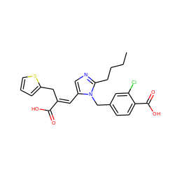 CCCCc1ncc(/C=C(\Cc2cccs2)C(=O)O)n1Cc1ccc(C(=O)O)c(Cl)c1 ZINC000001552611