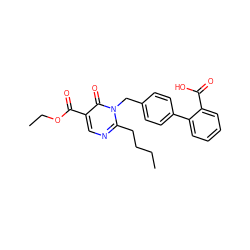 CCCCc1ncc(C(=O)OCC)c(=O)n1Cc1ccc(-c2ccccc2C(=O)O)cc1 ZINC000013731106