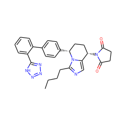 CCCCc1ncc2n1[C@H](c1ccc(-c3ccccc3-c3nnn[nH]3)cc1)CC[C@@H]2N1C(=O)CCC1=O ZINC000001540005