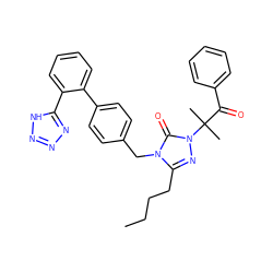 CCCCc1nn(C(C)(C)C(=O)c2ccccc2)c(=O)n1Cc1ccc(-c2ccccc2-c2nnn[nH]2)cc1 ZINC000013832256