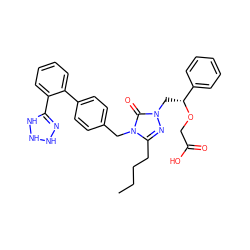 CCCCc1nn(C[C@@H](OCC(=O)O)c2ccccc2)c(=O)n1Cc1ccc(-c2ccccc2C2=NNNN2)cc1 ZINC000026266040