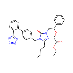 CCCCc1nn(C[C@@H](OCC(=O)OCC)c2ccccc2)c(=O)n1Cc1ccc(-c2ccccc2-c2nnn[nH]2)cc1 ZINC000026266055