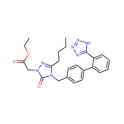 CCCCc1nn(CC(=O)OCC)c(=O)n1Cc1ccc(-c2ccccc2-c2nnn[nH]2)cc1 ZINC000001555167