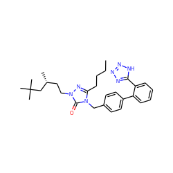 CCCCc1nn(CC[C@@H](C)CC(C)(C)C)c(=O)n1Cc1ccc(-c2ccccc2-c2nnn[nH]2)cc1 ZINC000013832231