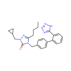 CCCCc1nn(CC2CC2)c(=O)n1Cc1ccc(-c2ccccc2-c2nnn[nH]2)cc1 ZINC000001555162