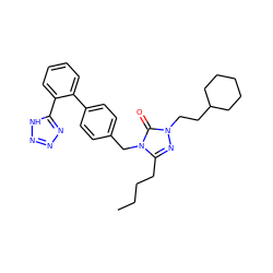 CCCCc1nn(CCC2CCCCC2)c(=O)n1Cc1ccc(-c2ccccc2-c2nnn[nH]2)cc1 ZINC000001555161