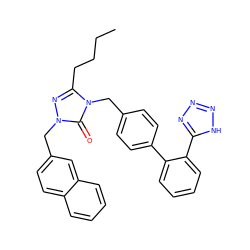 CCCCc1nn(Cc2ccc3ccccc3c2)c(=O)n1Cc1ccc(-c2ccccc2-c2nnn[nH]2)cc1 ZINC000013832707