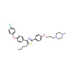 CCCCc1sc(-c2ccc(OCCCN3CCN(C)CC3)cc2)nc1-c1ccc(Oc2ccc(Cl)cc2)cc1 ZINC000095559991