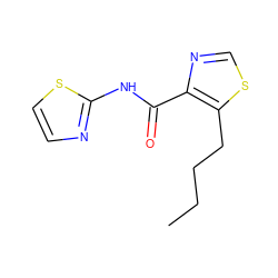 CCCCc1scnc1C(=O)Nc1nccs1 ZINC000028127046