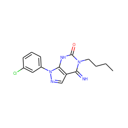 CCCCn1c(=O)[nH]c2c(cnn2-c2cccc(Cl)c2)c1=N ZINC000100651757