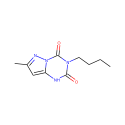 CCCCn1c(=O)[nH]c2cc(C)nn2c1=O ZINC000103210242