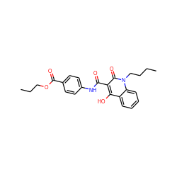 CCCCn1c(=O)c(C(=O)Nc2ccc(C(=O)OCCC)cc2)c(O)c2ccccc21 ZINC000100551169