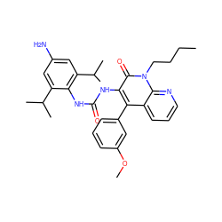 CCCCn1c(=O)c(NC(=O)Nc2c(C(C)C)cc(N)cc2C(C)C)c(-c2cccc(OC)c2)c2cccnc21 ZINC000028565077