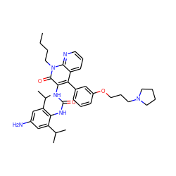 CCCCn1c(=O)c(NC(=O)Nc2c(C(C)C)cc(N)cc2C(C)C)c(-c2cccc(OCCCN3CCCC3)c2)c2cccnc21 ZINC000028565122