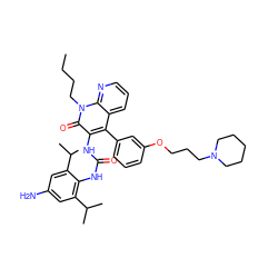 CCCCn1c(=O)c(NC(=O)Nc2c(C(C)C)cc(N)cc2C(C)C)c(-c2cccc(OCCCN3CCCCC3)c2)c2cccnc21 ZINC000028565179