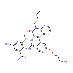 CCCCn1c(=O)c(NC(=O)Nc2c(C(C)C)cc(N)cc2C(C)C)c(-c2cccc(OCCCO)c2)c2cccnc21 ZINC000028565127