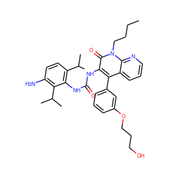 CCCCn1c(=O)c(NC(=O)Nc2c(C(C)C)ccc(N)c2C(C)C)c(-c2cccc(OCCCO)c2)c2cccnc21 ZINC000028565175