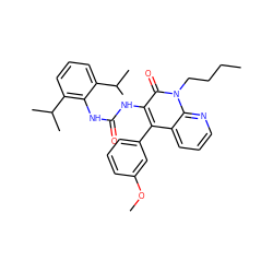 CCCCn1c(=O)c(NC(=O)Nc2c(C(C)C)cccc2C(C)C)c(-c2cccc(OC)c2)c2cccnc21 ZINC000003938463