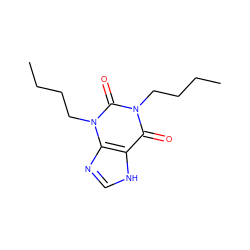 CCCCn1c(=O)c2[nH]cnc2n(CCCC)c1=O ZINC000012405693