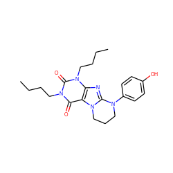 CCCCn1c(=O)c2c(nc3n2CCCN3c2ccc(O)cc2)n(CCCC)c1=O ZINC000653835883