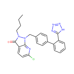 CCCCn1c(=O)c2ccc(Cl)nc2n1Cc1ccc(-c2ccccc2-c2nnn[nH]2)cc1 ZINC000029051190