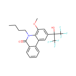 CCCCn1c(=O)c2ccccc2c2cc(C(O)(C(F)(F)F)C(F)(F)F)cc(OC)c21 ZINC000071317236