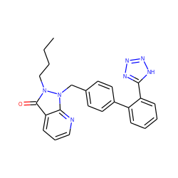 CCCCn1c(=O)c2cccnc2n1Cc1ccc(-c2ccccc2-c2nnn[nH]2)cc1 ZINC000029051640