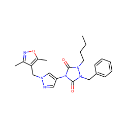 CCCCn1c(=O)n(-c2cnn(Cc3c(C)noc3C)c2)c(=O)n1Cc1ccccc1 ZINC000115731694