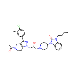 CCCCn1c(=O)n(C2CCN(C[C@@H](O)Cn3nc(-c4ccc(Cl)c(C)c4)c4c3CCN(C(C)=O)C4)CC2)c2ccccc21 ZINC000028127745